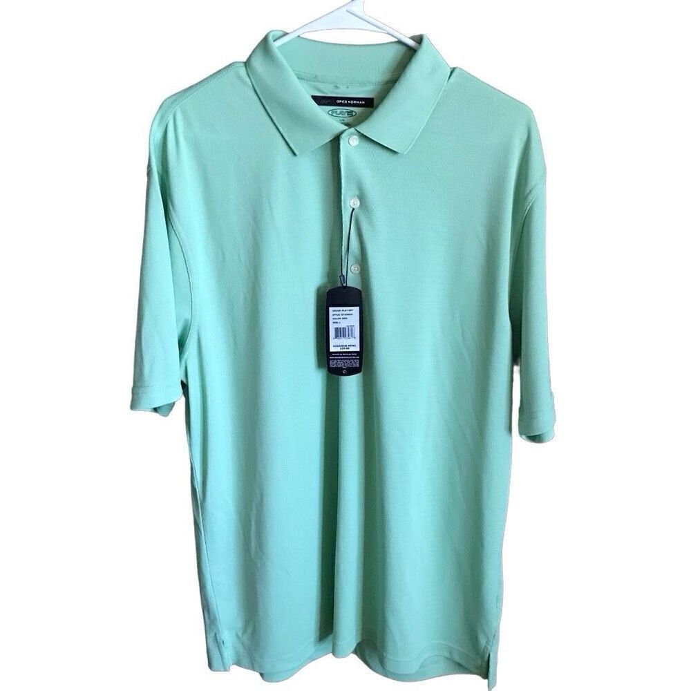 Greg Norman Golf Polo play dry Shirt green Size Large short sleeve New w/tags